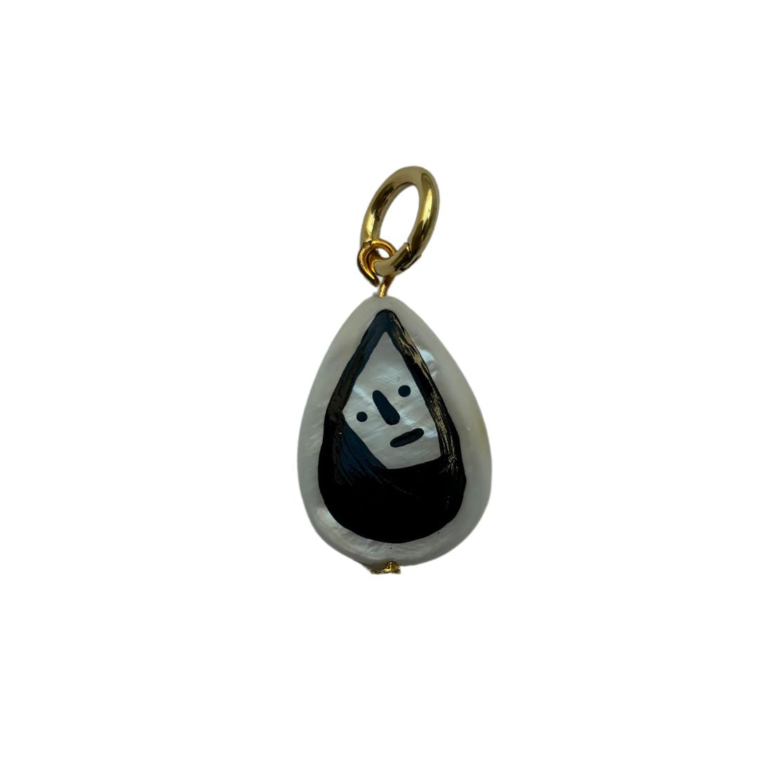 Mollie V - Hand-painted Shell and 18k Gold Clip on Charms - 002