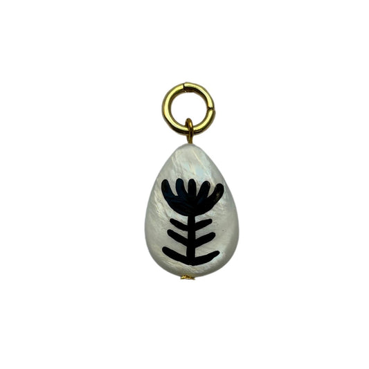 Mollie V - Hand-painted Shell and 18k Gold Clip on Charms - 009