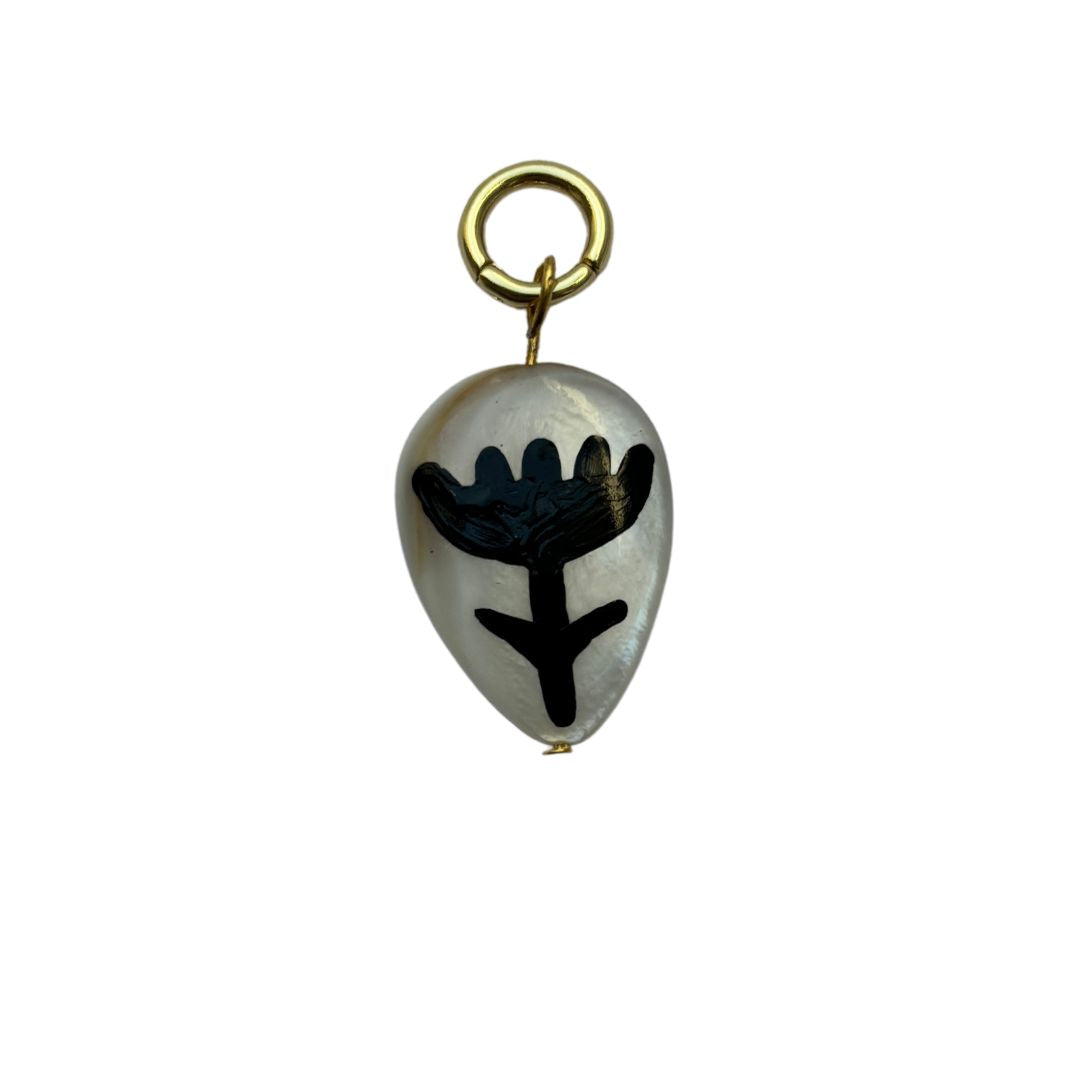 Mollie V - Hand-painted Shell and 18k Gold Clip on Charms - 015