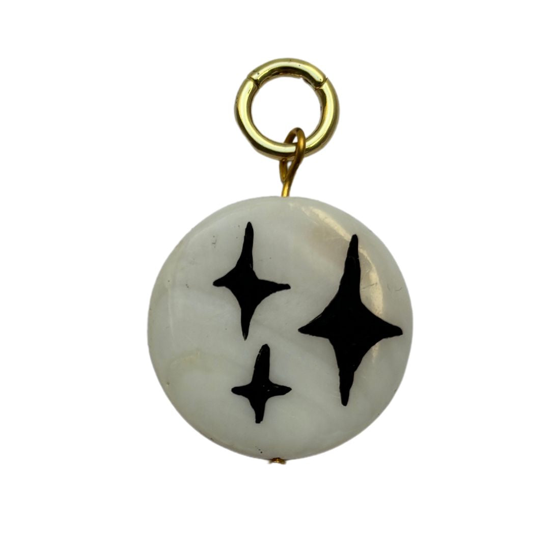 Mollie V - Hand-painted Shell and 18k Gold Clip on Charms - 016