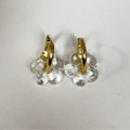 Fleur - Clear - Glass Flower Charm Hoops - Earrings