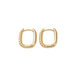 Hald Twisted Rope Oval 18k Gold Plated Hoops
