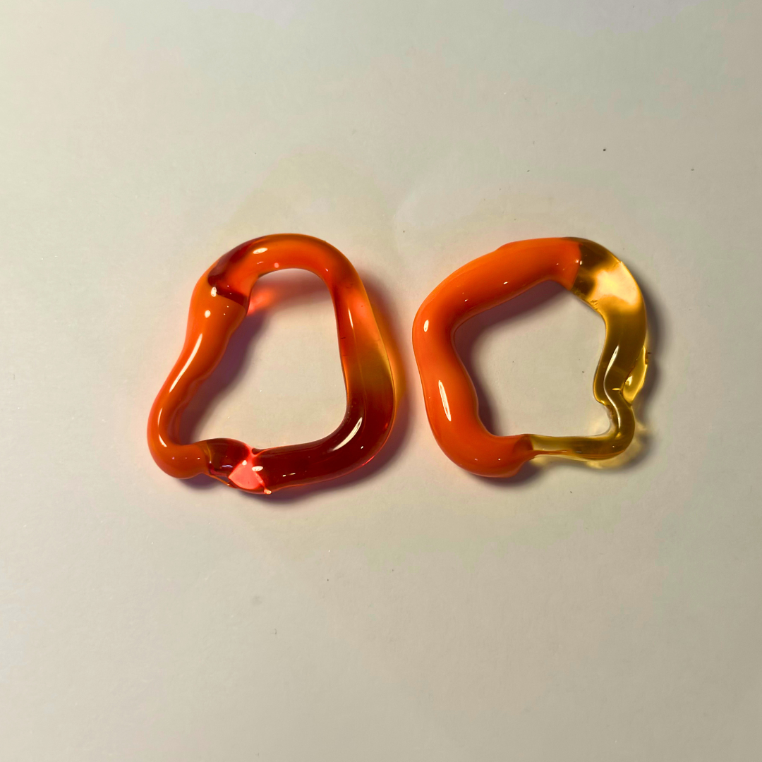 Sibling Melts - Pair 005 - Orange Mix - Earrings