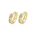 Scatter Jewelled 18k Gold Plate Hoops