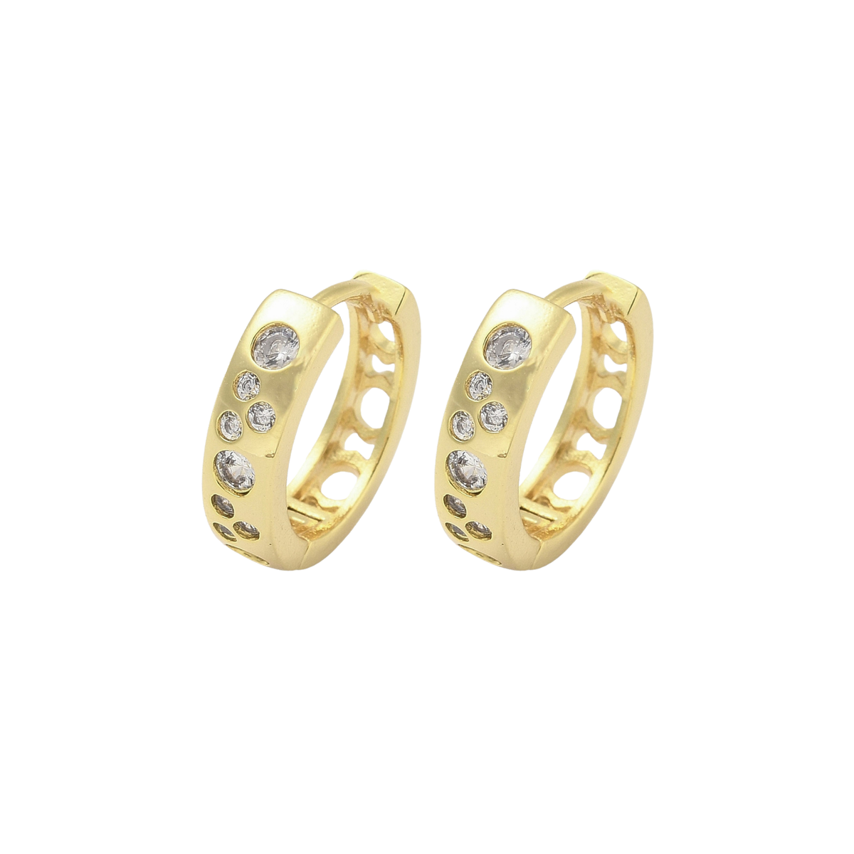 Scatter Jewelled 18k Gold Plate Hoops