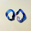 Sibling Melts - Pair 003 - Blues, Lilac, Cobolt - Earrings