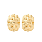 Woven Texture 18k Gold Plated Studs