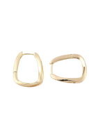 Jewelled Fluid Rectangle Hoop 18k Gold Plate