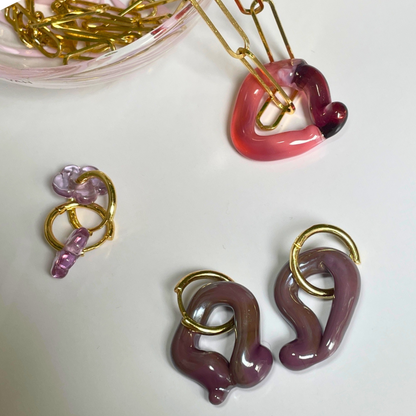 Melt - Solid Purple  - Murano Glass Drop