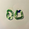 Sibling Melts - Pair 001 - Green, Acid Green, Blue - Earrings