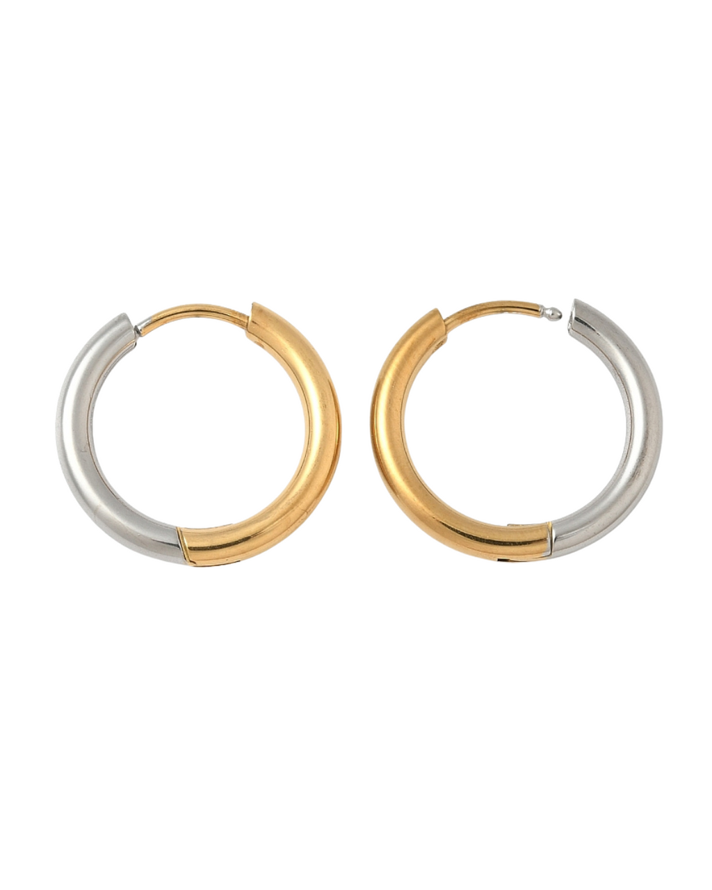 Two Tone - Gold and Silver Everyday Hoop