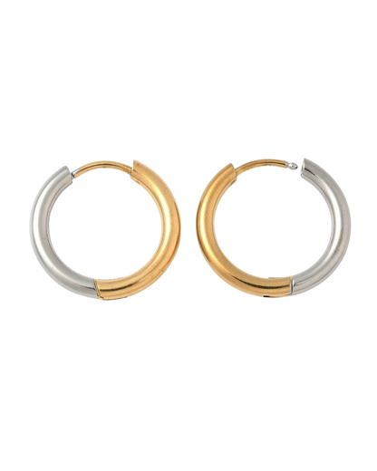 Two Tone - Gold and Silver Everyday Hoop