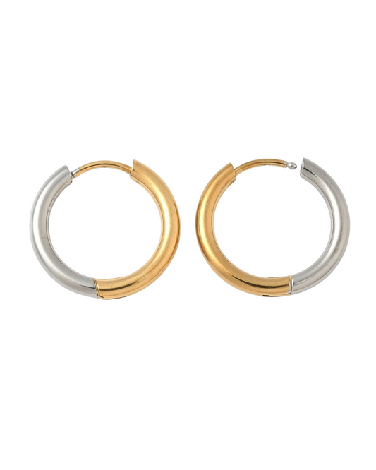 Two Tone - Gold and Silver Everyday Hoop