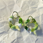 Gelato - Verdant Green - Murano Glass Charm Earrings on Gold or Silver