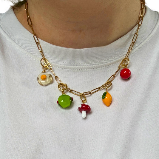 Murano Glass Food Charm Necklace - Pick Your Own