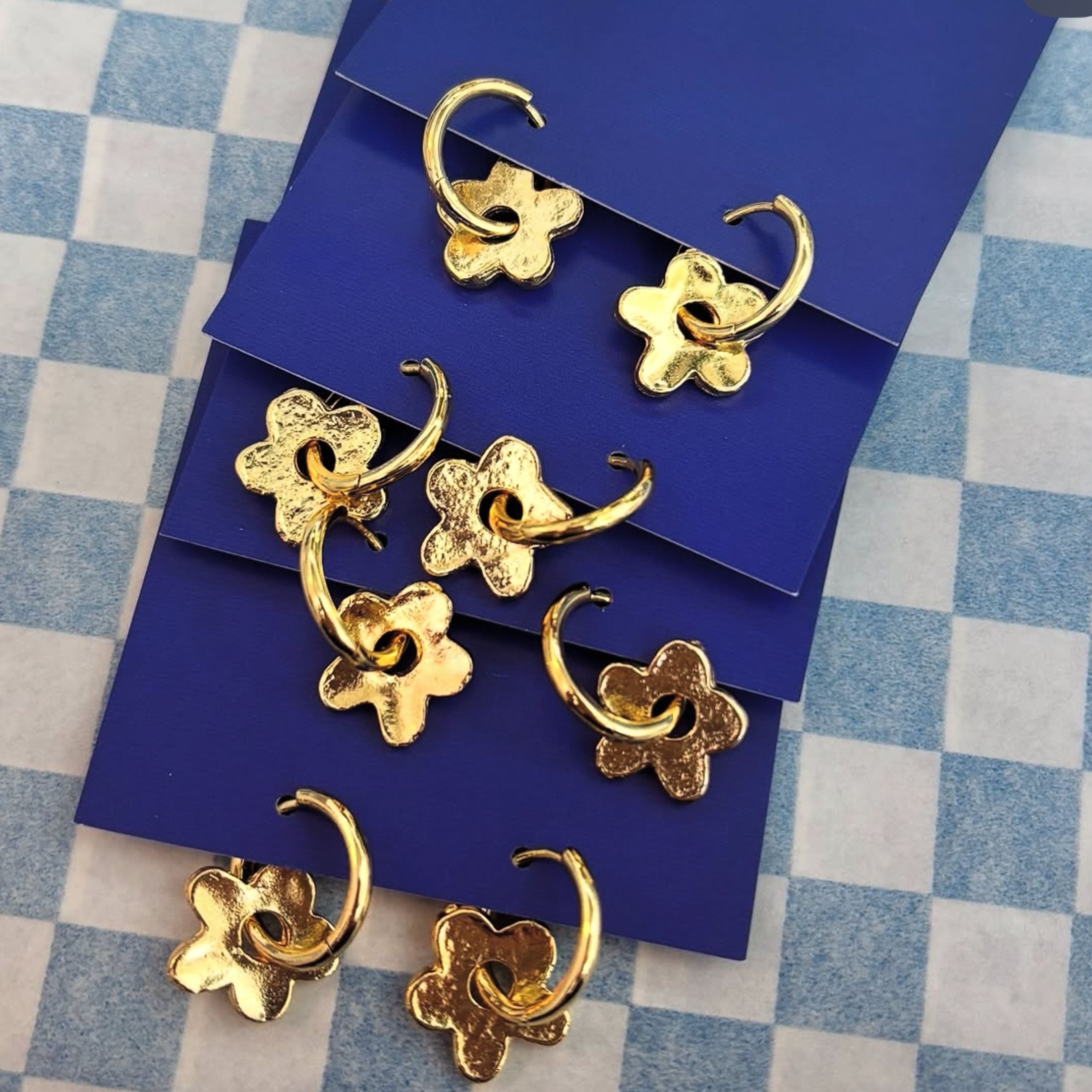 Gold Fleur - 18k Gold Plate Charm Earrings