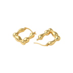 Gold Drop Square 18k Gold  Plated Hoops