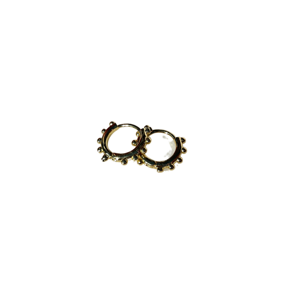 Knobbly Huggie Hoops Gold