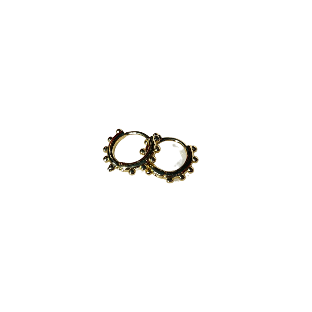Knobbly Huggie Hoops Gold