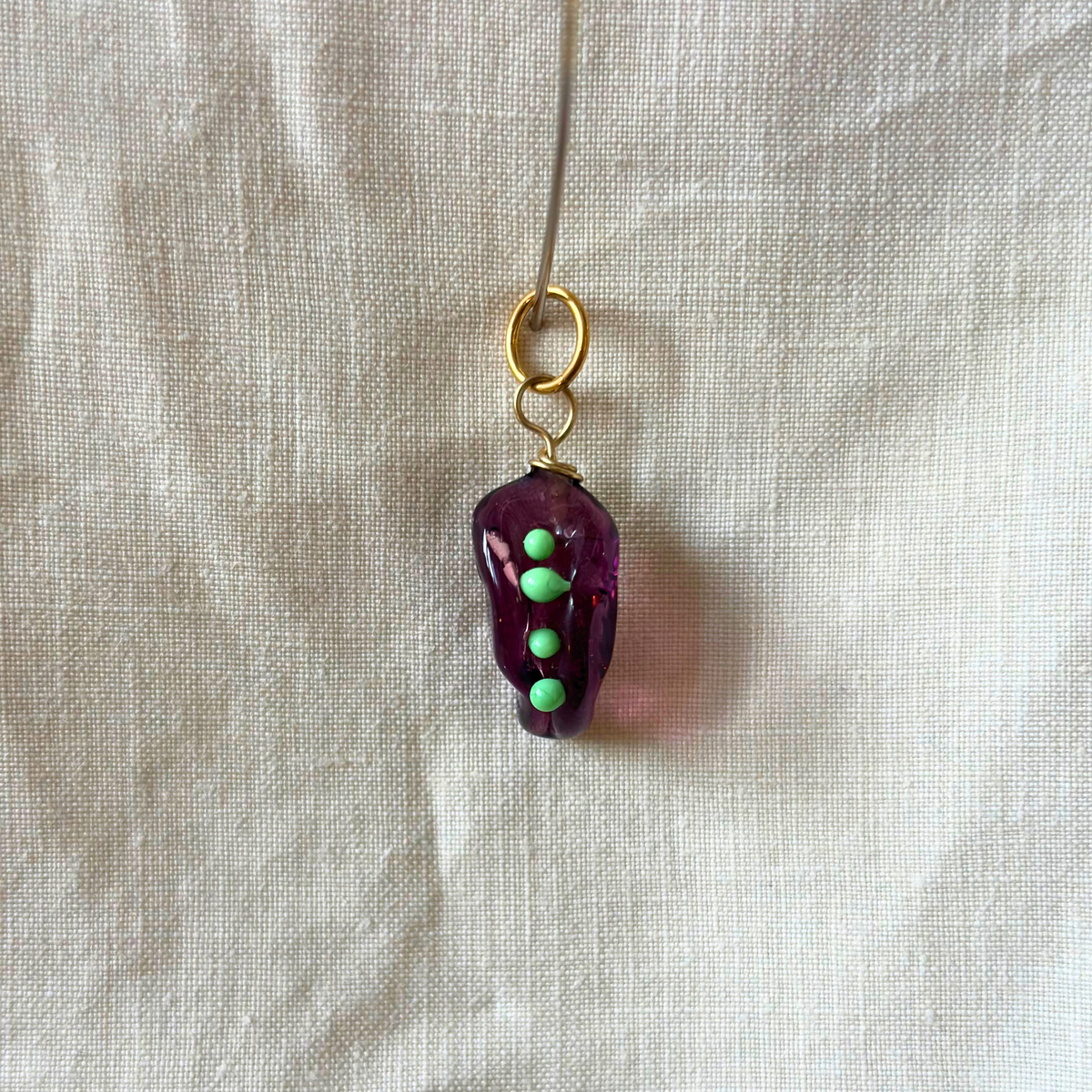 Purple Peas - Murano Glass Food Charm