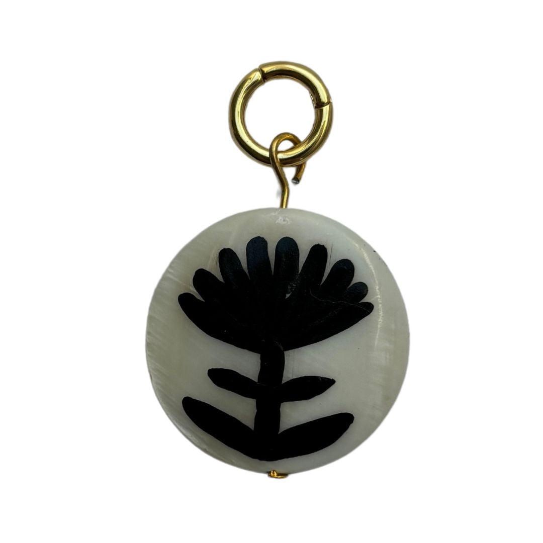 Mollie V - Hand-painted Shell and 18k Gold Clip on Charms - 019