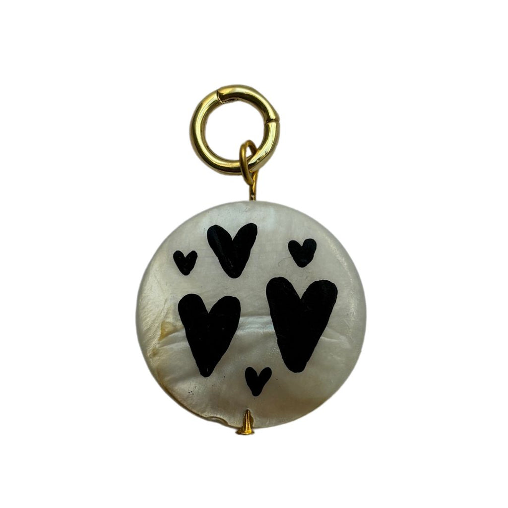 Mollie V - Hand-painted Shell and 18k Gold Clip on Charms - 021