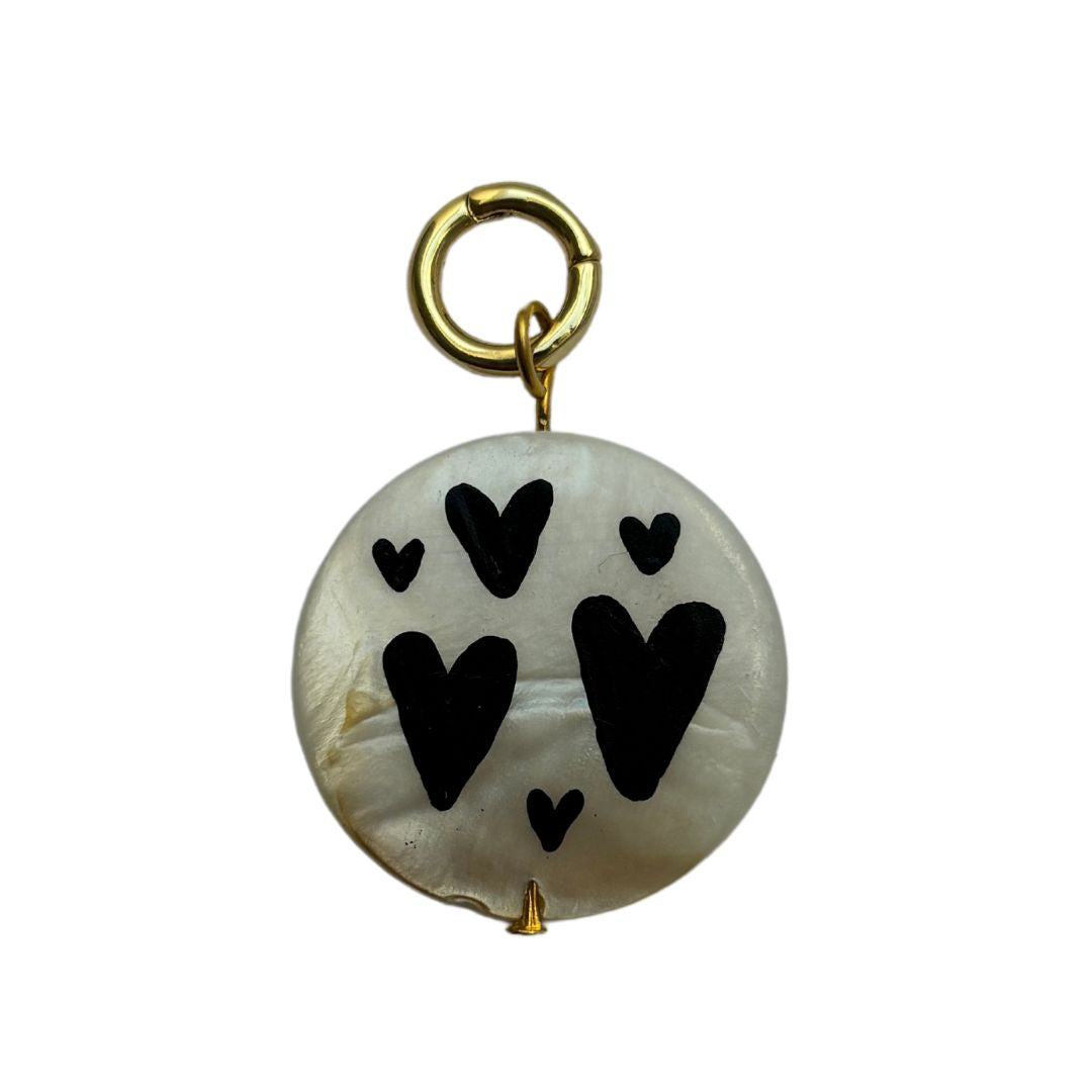 Mollie V - Hand-painted Shell and 18k Gold Clip on Charms - 021