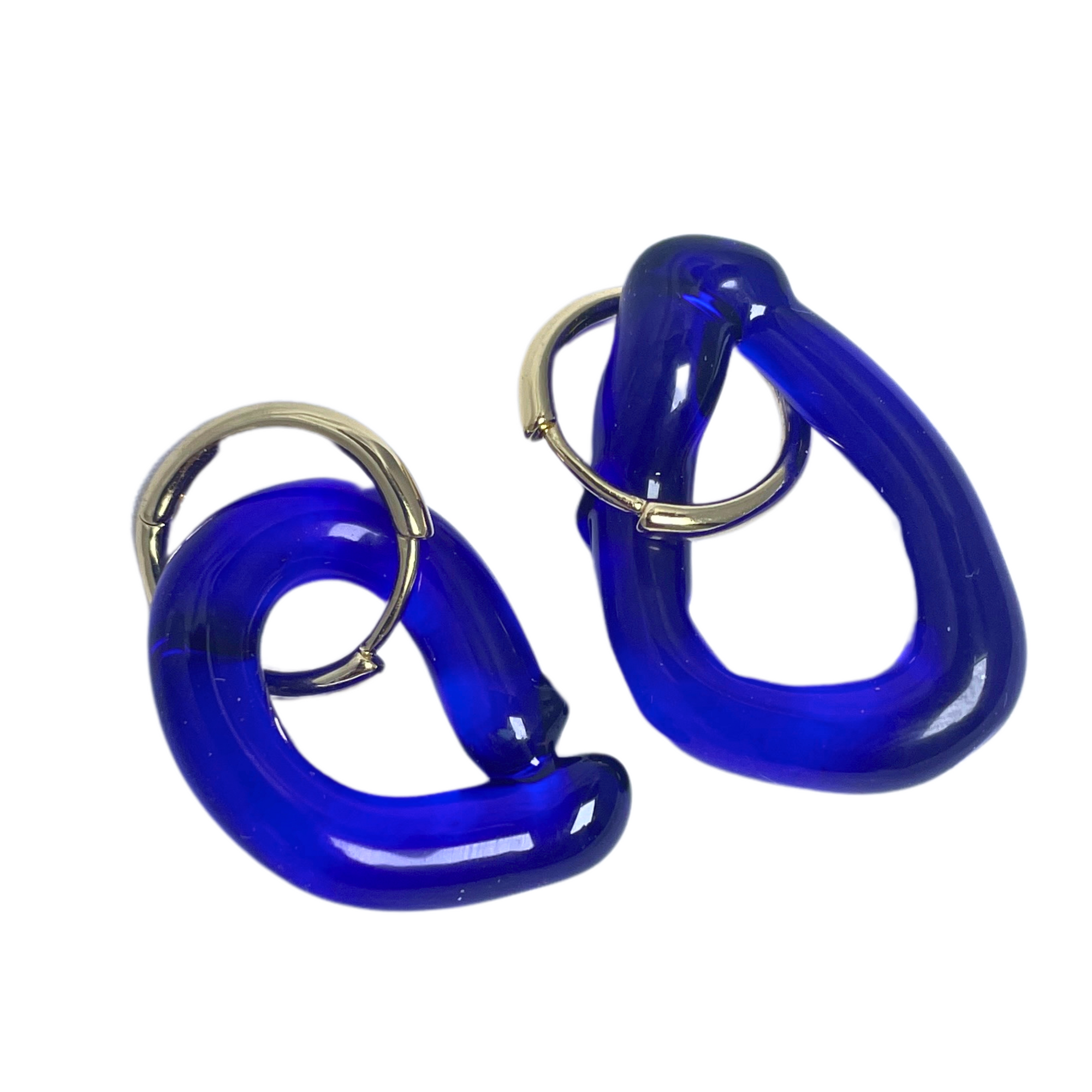 Melt - Glass Drop - Easthope Blue - Earring Hoops