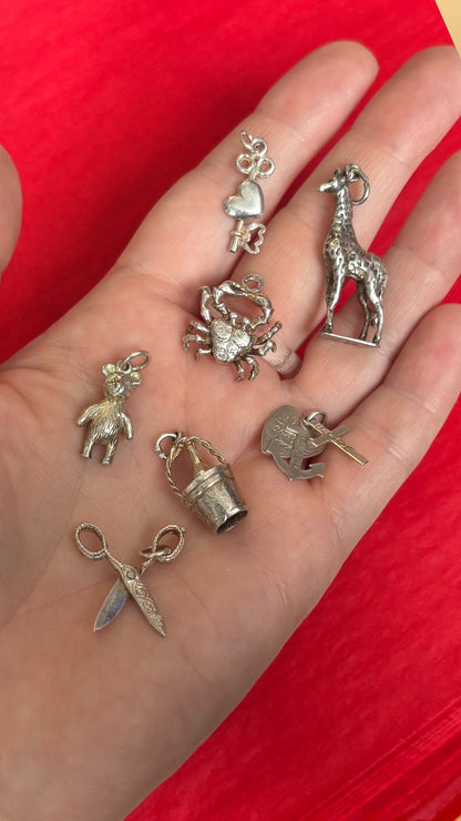 Vintage Silver Charms - 925 Sterling Silver - August Drop