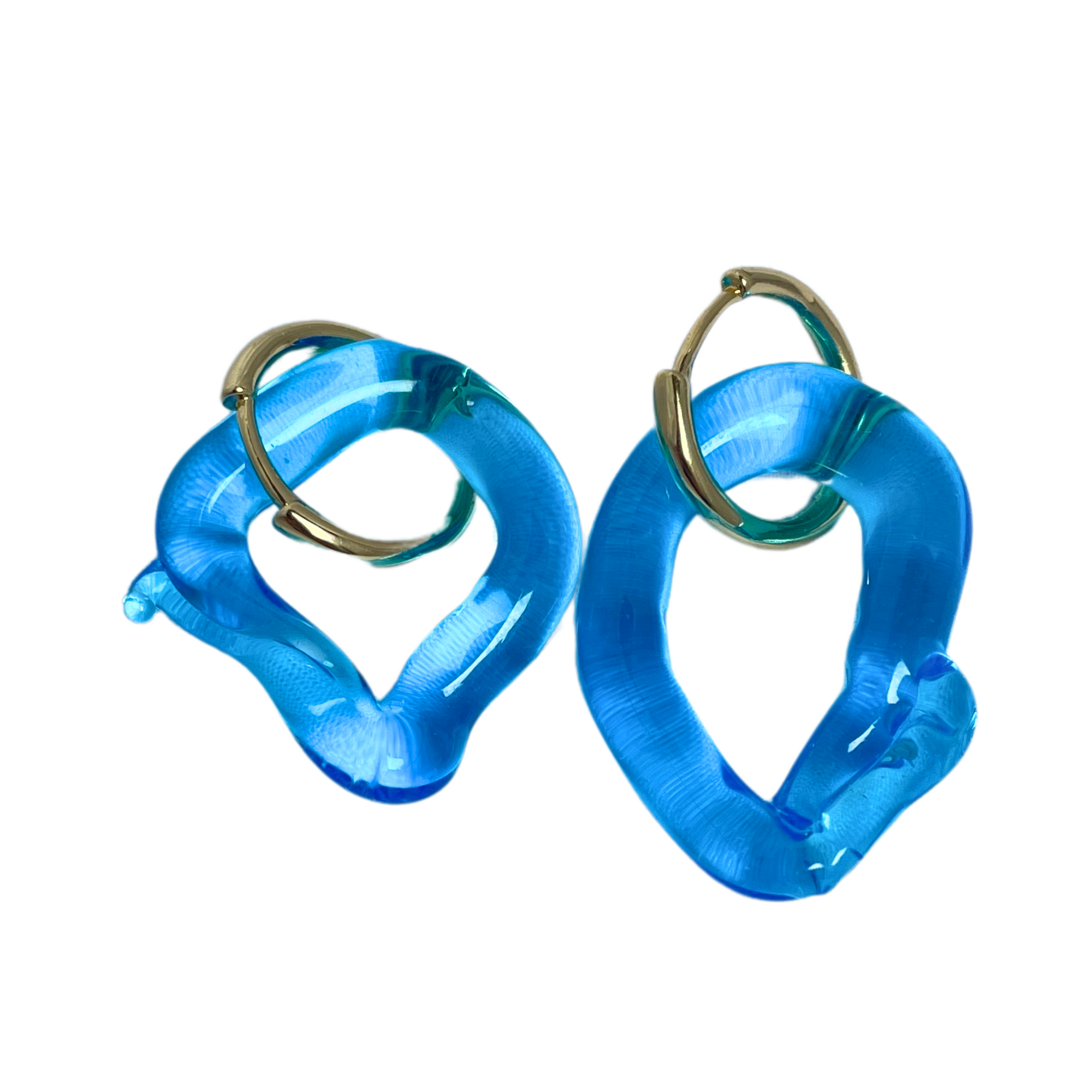 Melt - Brightest Blue - Murano Glass Drop Earrings