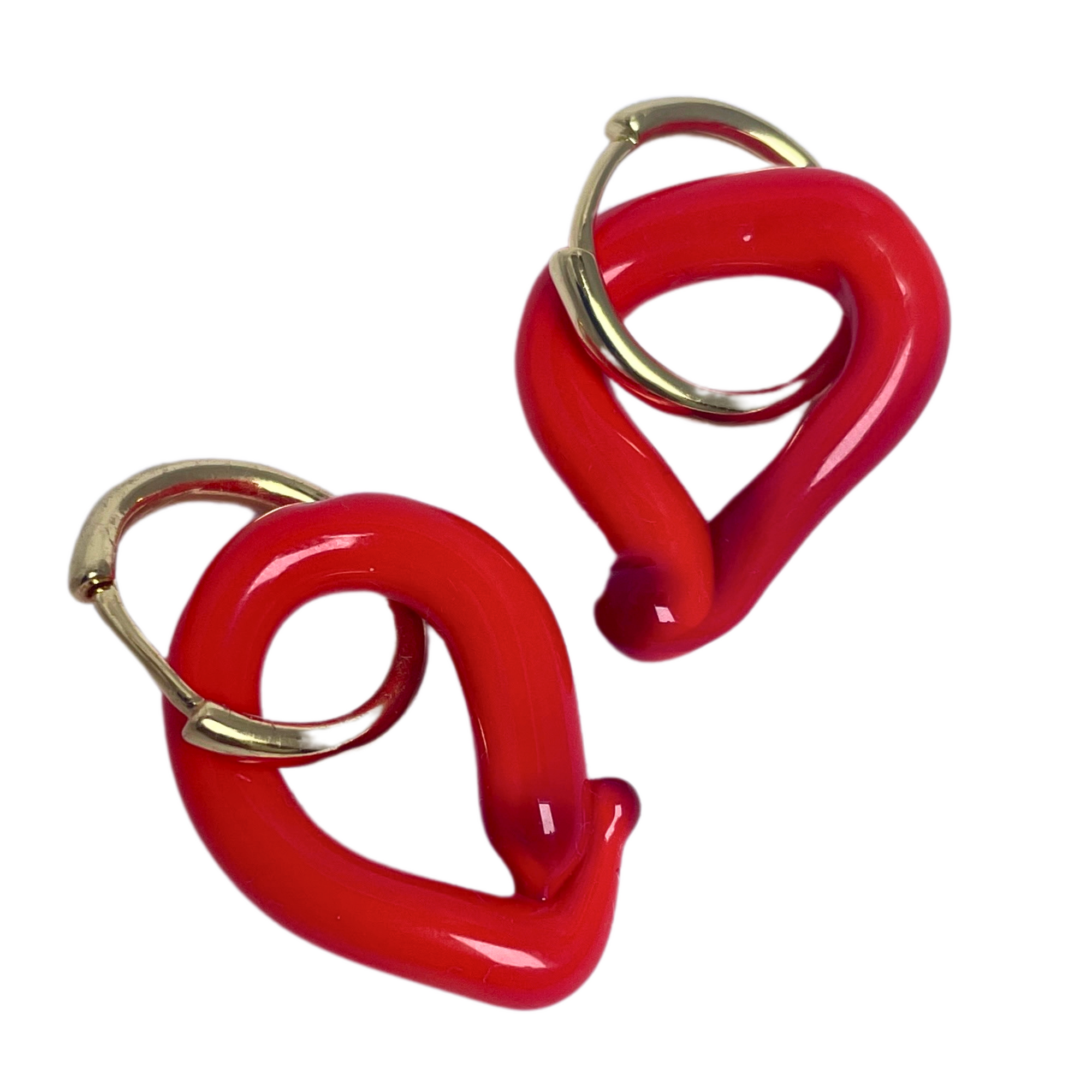 Melt - Tomato Red - Murano Glass Drop