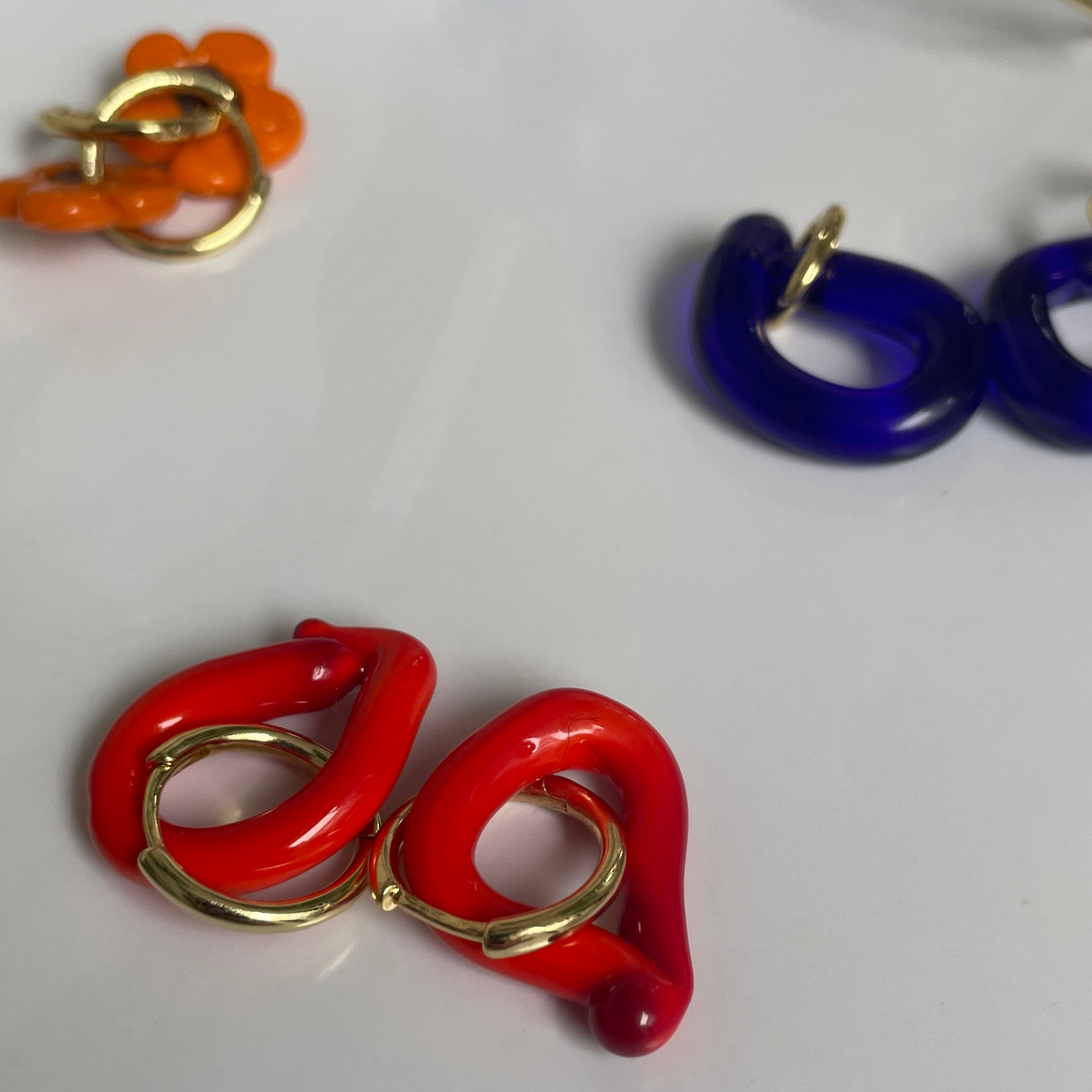 Melt - Tomato Red - Murano Glass Drop