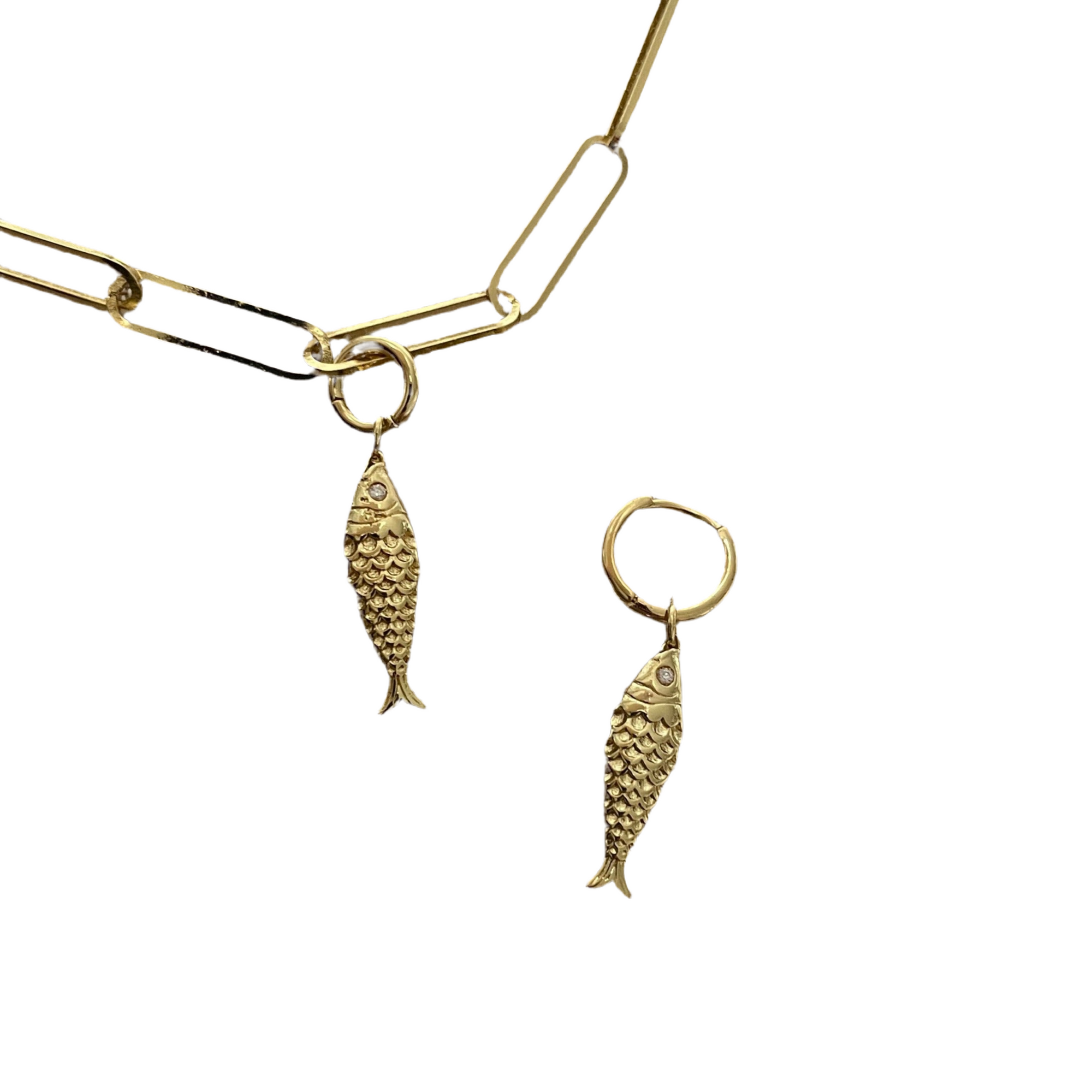 Lucky Gold Fish -  Charm - Gold and Silver