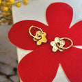 Gold Fleur - 18k Gold Plate Charm Earrings