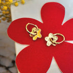 Gold Fleur - 18k Gold Plate Charm Earrings