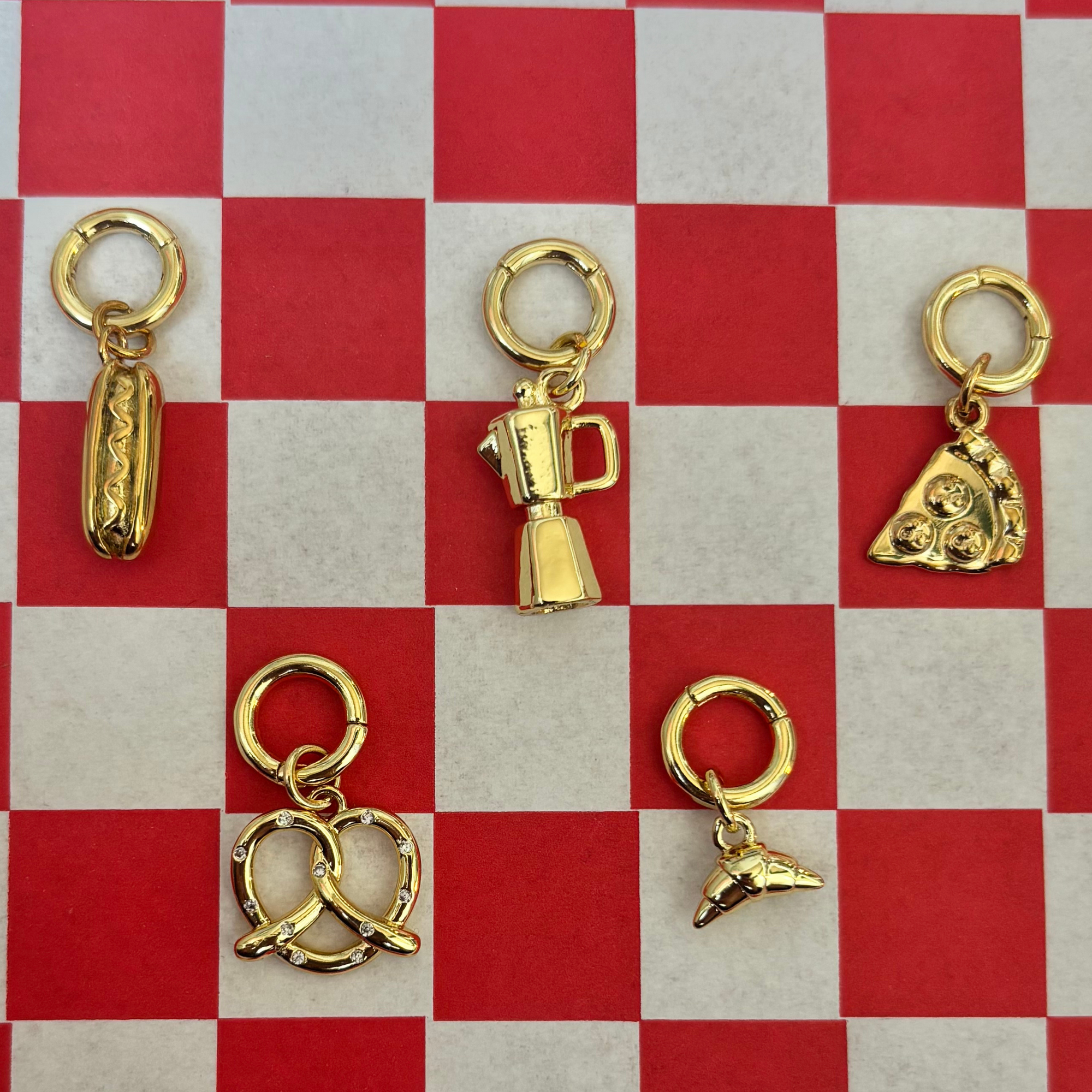 Hotdog - Food Charms 18K Gold Plate