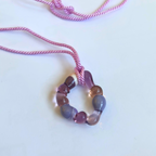 Gelato - Glass Necklace Pendant Charm With Silken Cord - Lilacs