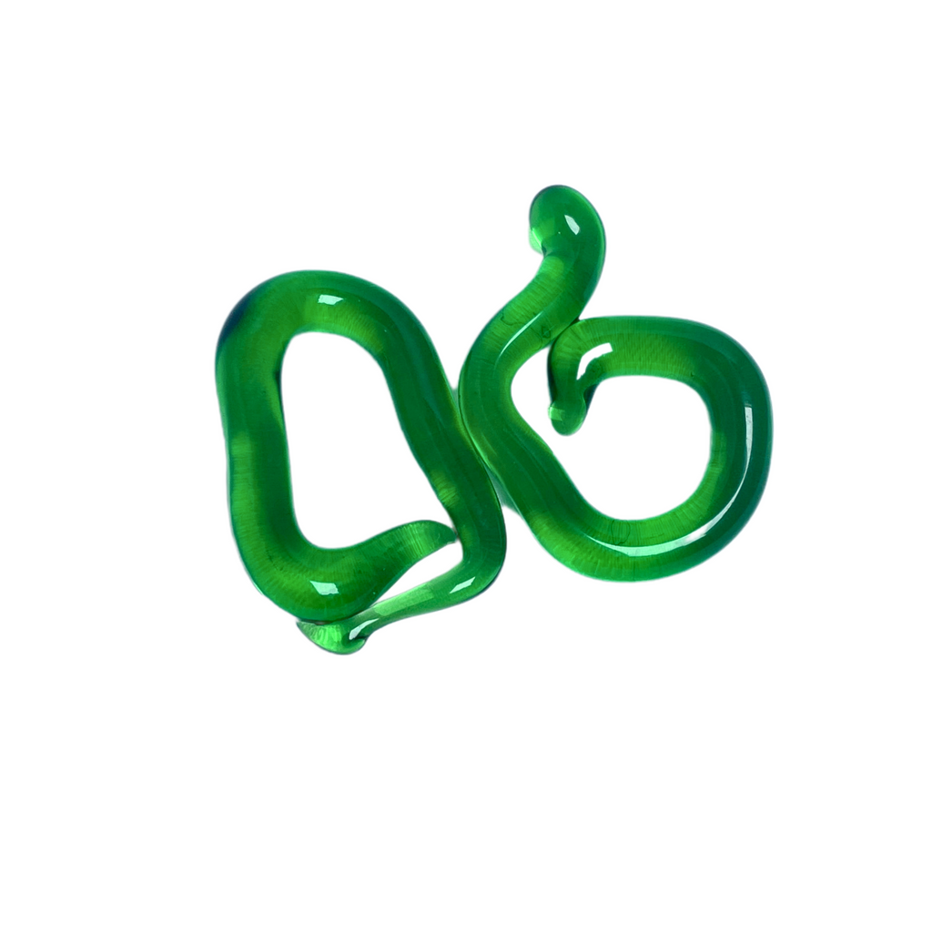 Melt - Dark Green - Murano Glass Drop Earrings