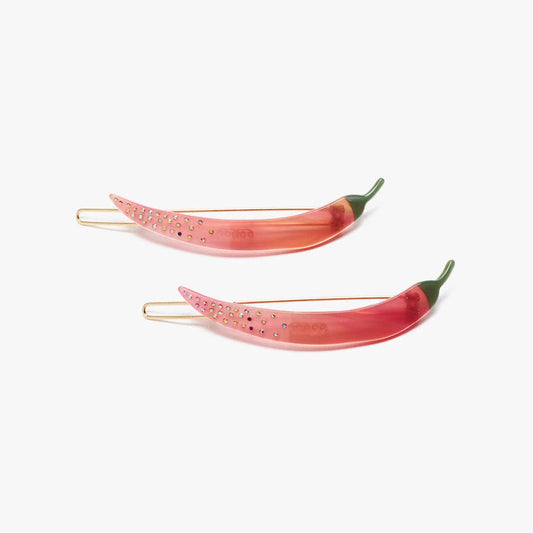 Women's Thai Chili Pepper Acetate Barrette Clip Set