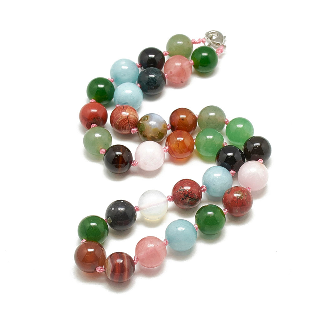 Greta Natural Stone Beaded Necklace