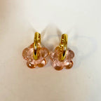 Fleur Earrings - Murano Glass - Palest Pink - Earrings
