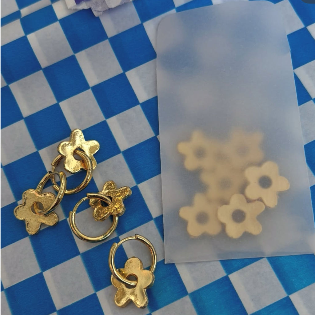 Gold Fleur - 18k Gold Plate Charm Earrings