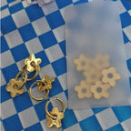 Gold Fleur - 18k Gold Plate Charm Earrings