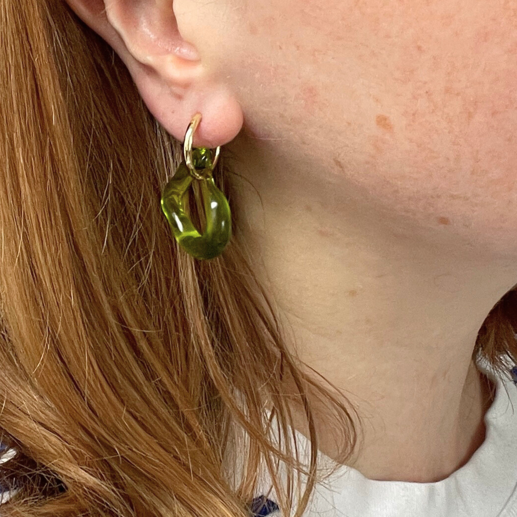 Melt - Murano Glass Drop - Acid Green