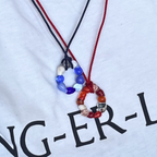 Gelato - Glass Necklace Pendant Charm With Silken Cord -Soft Neutrals
