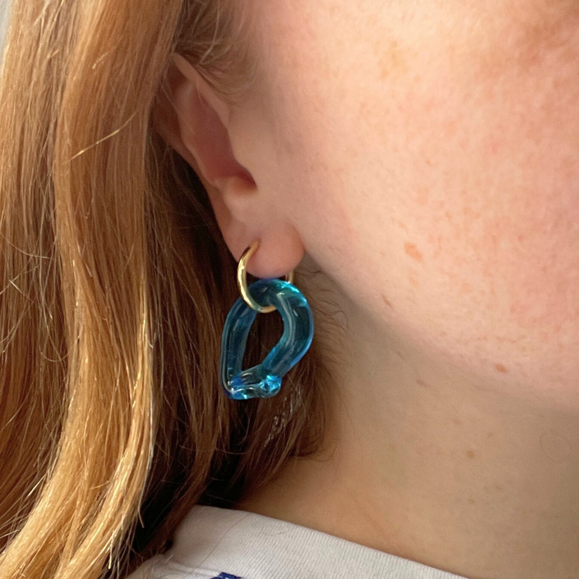Melt - Brightest Blue - Murano Glass Drop Earrings