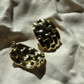 Woven Texture 18k Gold Plated Studs