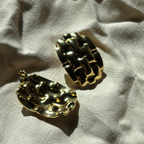 Woven Texture 18k Gold Plated Studs