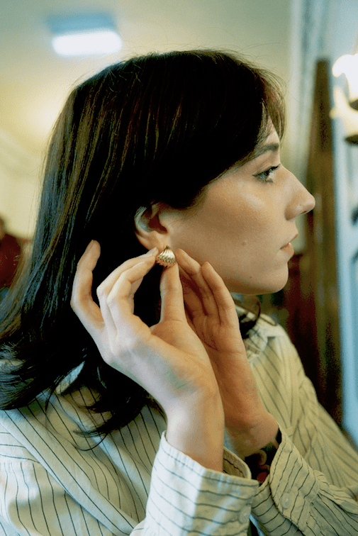 80s Inspired Shell Stud Earring - 18k Gold Plate - Easthope Studio - Everyday Gold Hoops