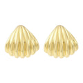 80s Inspired Shell Stud Earring - 18k Gold Plate - Easthope Studio - Everyday Gold Hoops